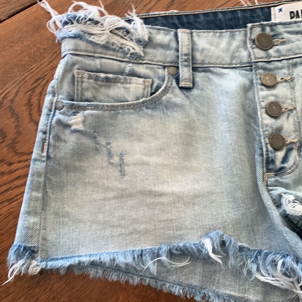 Paige destructed light colored jean shorts - Picture 8 of 10
